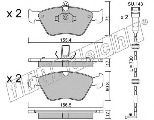 fri.tech. 130.1W Brake Pad Set, disc brake